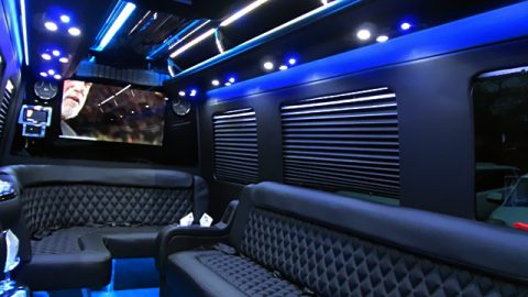 comfortable leather seating on van
