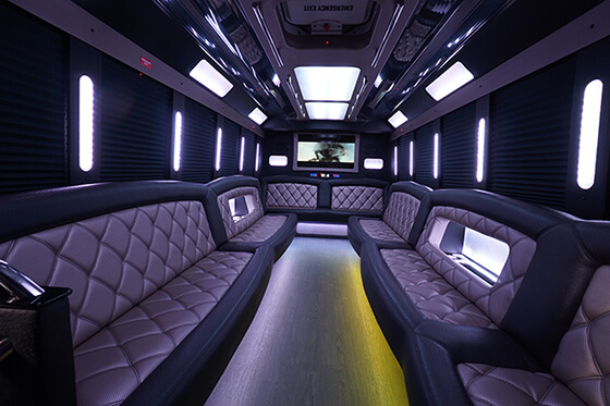 interiors of our party bus rentals