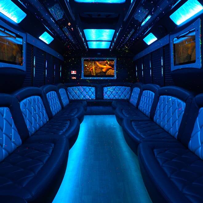  party bus rentals with DVD players