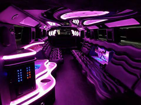 Leather seating on limo