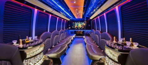 Lights in our NY party buses