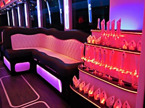 Bar areas on party bus